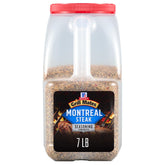 McCormick Grill Mates Montreal Steak Seasoning jar on shelf for bold beef flavor