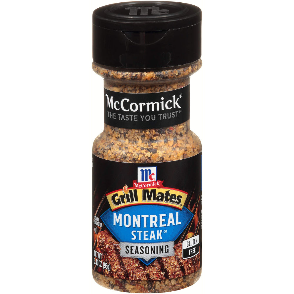 McCormick Grill Mates Montreal Steak Seasoning jar boosts bold steak flavor
