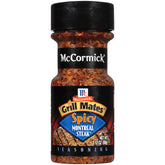 McCormick Grill Mates Spicy Montreal Steak jar closeup highlighting seasoned blend for richer grilling flavor.