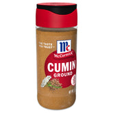 McCormick Ground Cumin bottle pour shows earthy warmth for chili and tacos.