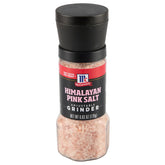 McCormick Himalayan Pink Salt grinder top view showing adjustable grind for precise seasoning