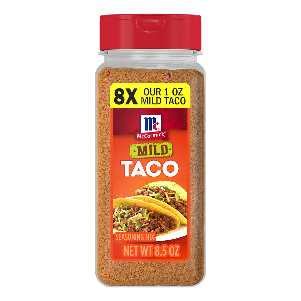 McCormick Mild Taco Seasoning bottle ready for weeknight flavor enhancement