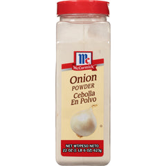 McCormick Onion Powder bottle promises California-grown flavor for everyday cooking.
