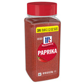 McCormick Paprika jar shows vibrant red color to brighten dishes.