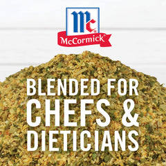 Pouring McCormick Perfect Pinch Garlic & Herb Seasoning for a quick salt-free flavor boost