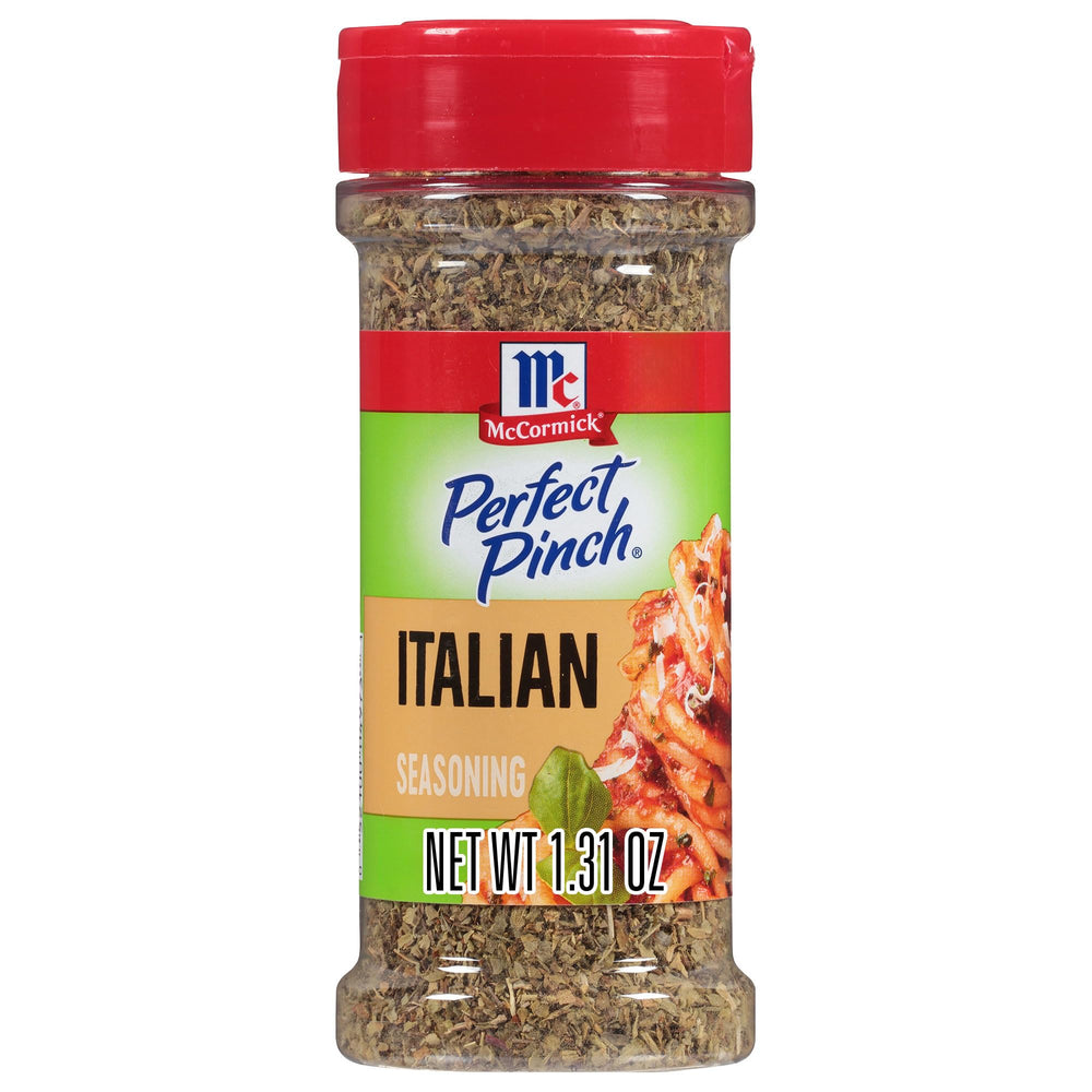 McCormick Perfect Pinch Italian Seasoning bottle ready to flavor pasta sauces with authentic herbs