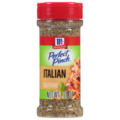 McCormick Perfect Pinch Italian Seasoning bottle ready to flavor pasta sauces with authentic herbs