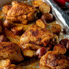 McCormick Perfect Pinch Rotisserie Seasoning on salmon for flavorful, moist bites.