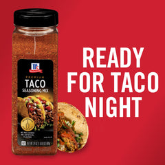 McCormick Premium Taco Seasoning Mix simmering meat in minutes for taco night