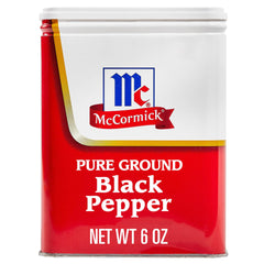 McCormick Pure Ground Black Pepper bottle adds bold aroma to soups and stews