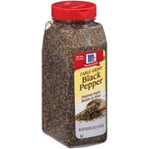 McCormick Table Grind Black Pepper bottle front adds bold flavor to meals.