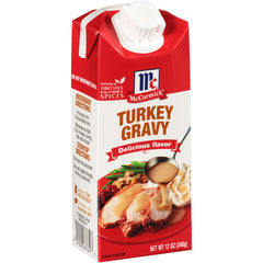 McCormick Turkey Gravy bottle ready to elevate meals with real ingredients.