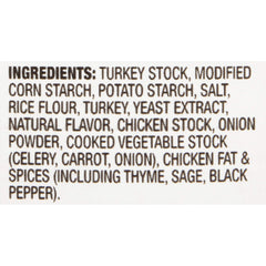 Close-up of the easy-pour spout on McCormick Turkey Gravy for mess-free serving.