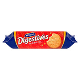 McVitie's Digestive Biscuits pack front view, ideal for tea-time moments and family snacking.