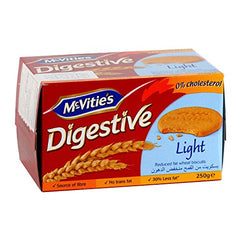 McVitie's Digestive Light biscuits with reduced fat, ideal for tea breaks.