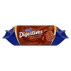McVitie's Digestives Milk Chocolate close-up, creamy coating for a satisfying bite.