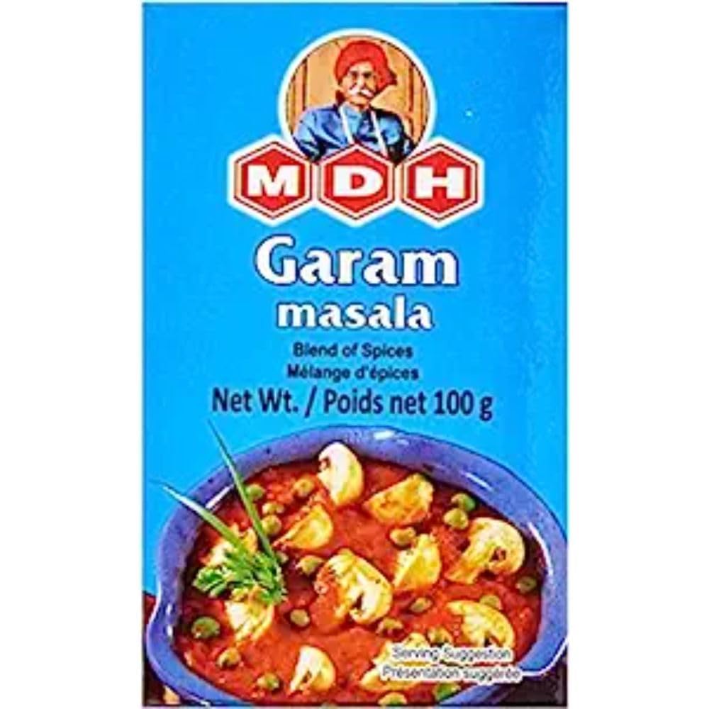 MDH Garam Masala powder jar showcasing aromatic spice blend for richer curries.