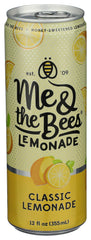 Me & The Bees Classic Lemonade bottle close-up shows bright lemon aroma and refreshing tang