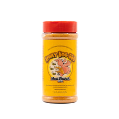 Meat Church Honey Hog 12.5 oz bottle viewed from the front, ideal for pork seasoning.