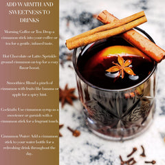 Mecca Foods Ceylon cinnamon sticks steeped in tea for aromatic infusion