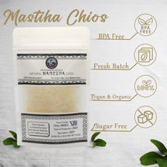 Mediterranean Products Greek Farmers Mastiha Tears close-up reveals natural resin texture