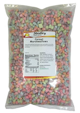 Medley Hills Farm assorted dehydrated marshmallow bits in a heat-sealed bag ideal for toppings.