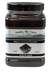 Medley Hills Farm black cocoa container for easy storage and quick baking prep