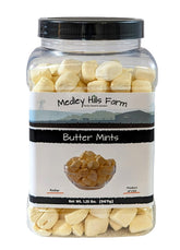 Medley Hills Farm butter mints container—easy storage and reuse for parties.