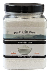 Medley Hills Farm Pretzel Salt in a reusable container for easy storage and quick prep.
