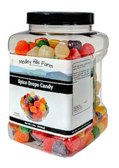 Medley Hills Farm Spice Drops decorate a cake, adding warm flavor accents.
