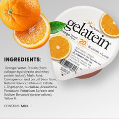 Medtrition Gelatein Orange being poured into a cup for quick post-workout protein.