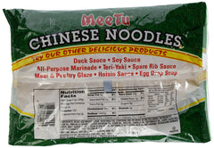 Mee Tu Chinese Noodles 13 oz ingredients label, shows no preservatives
