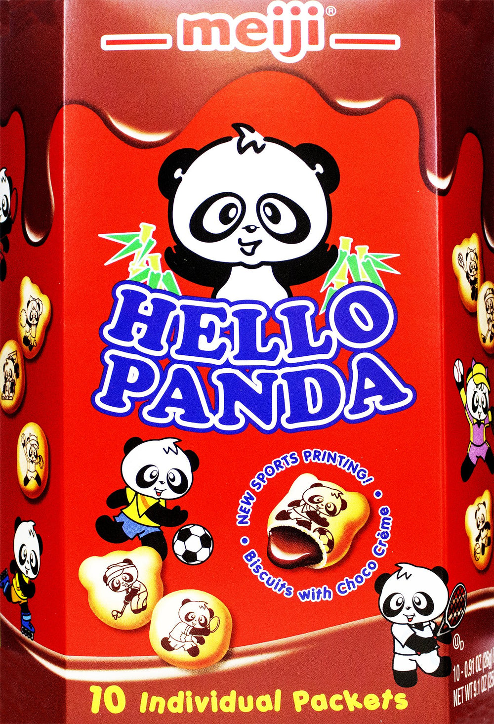Meiji Hello Panda family pack cookies in a sleeve for quick sharing