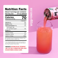 Mela Watermelon Water bottle label highlighting antioxidants and electrolytes for daily hydration