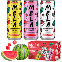 Mela Watermelon Water Original bottle on a desk, refreshing hydration for daily routines.