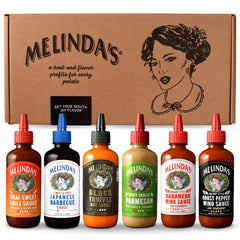 Melinda’s Craft Wing Collection black truffle hot sauce bottle ready to elevate wings