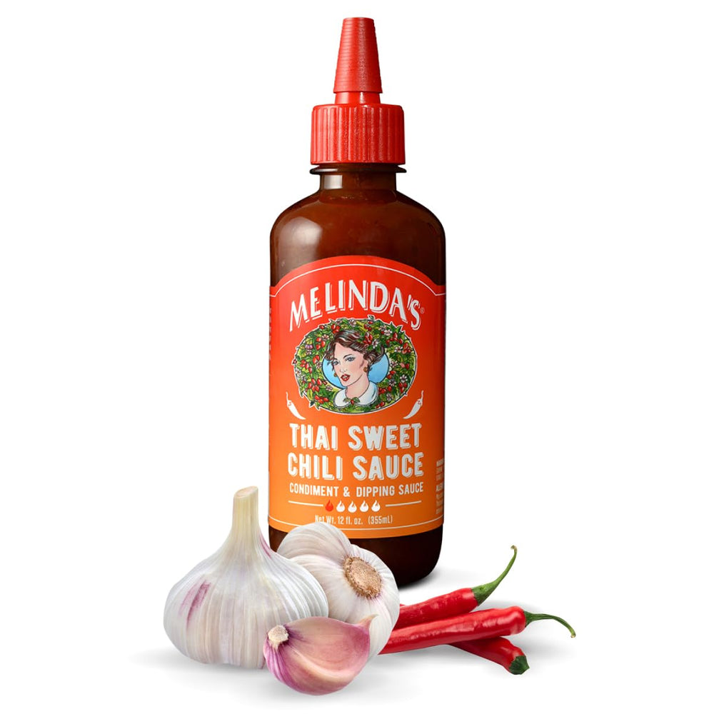 Melinda's Thai Sweet Chili bottle front view showing label and color