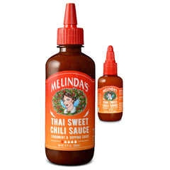 Melinda’s Thai Sweet Chili Sauce bottle for dipping with balanced sweetness and mild heat.