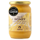 Mellona raw honey jar 1kg with natural clarity, ideal for tea or toast.