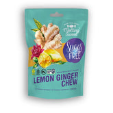 Melting Sweet Lemon Ginger Chews pack for home or travel, sugar-free option.