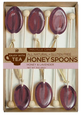 Melville Candy honey spoon gift box for tea lovers, six elegant stirrers.