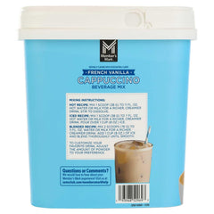 Foamy cappuccino top with Members Mark mix highlights rich texture.