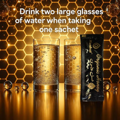 Menhot Honey for Men sachets on shelf, easy storage and no added sugar.
