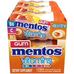 Mentos gum reclosable lid keeps gum fresh between uses