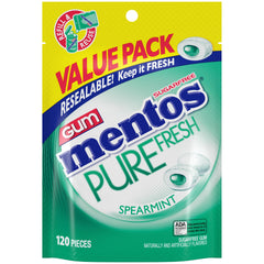 Mentos Pure Fresh bulk bag of spearmint gum for long-lasting breath.
