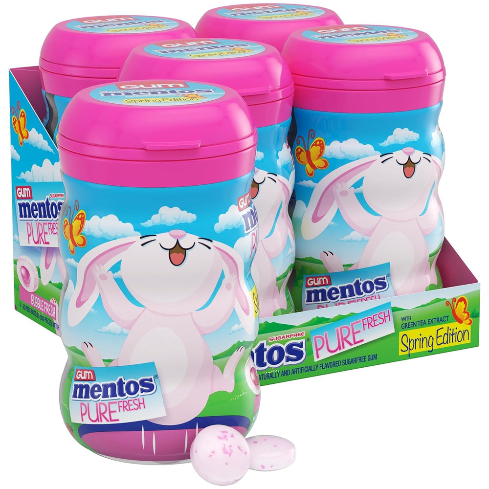 Mentos Pure Fresh Spring Edition bubble-fresh bottle for quick, lasting breath at work.