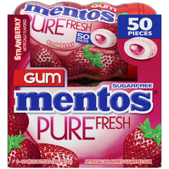 Mentos Pure Fresh Strawberry gum on desk offers quick refreshing option