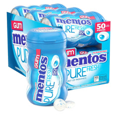 Mentos Pure Fresh gum bottle with curved design for desk or on-the-go freshness