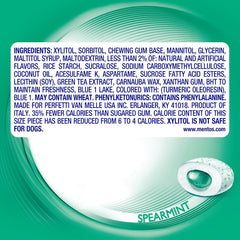 Mentos spearmint flavor packaging highlights easy on-the-go freshness.