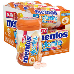 Mentos Vitamins Citrus gum bottle offers sugar-free freshness with vitamin boost on the go